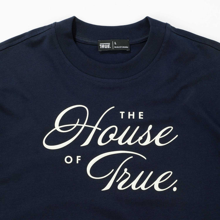 Playera Box Fit The House Of True - Azul Oscuro