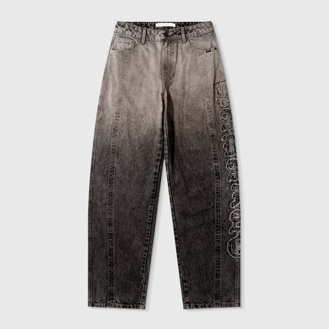Barrel Denim Pants - Washed Black
