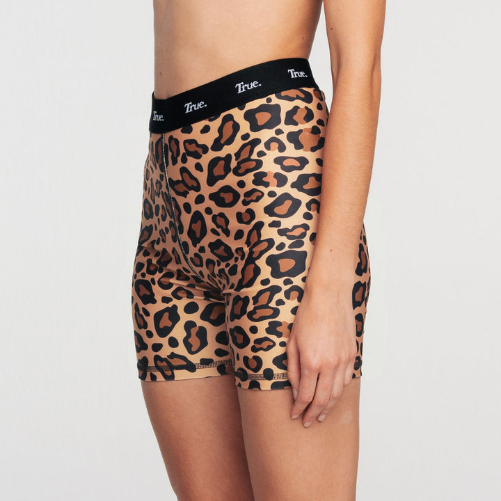 Animal Print Active Elastic Mini Biker - Cheetah