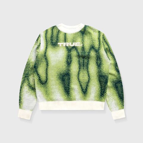 Blurred Knit Pullover - Green
