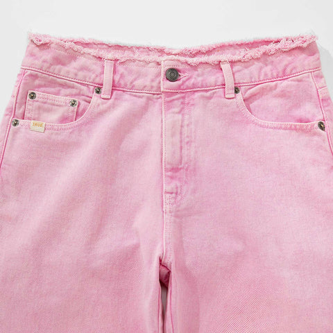 Blush Mid-Rise Pants - Pink