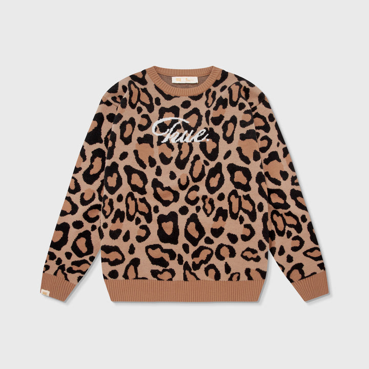 Animal Print Knit Pullover - Cheetah