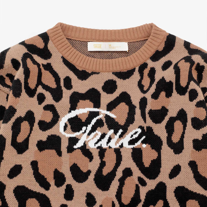 Animal Print Knit Pullover - Cheetah