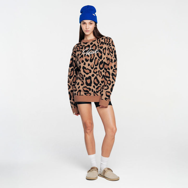 Animal Print Knit Pullover - Cheetah