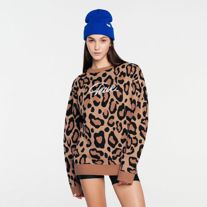 Animal Print Knit Pullover - Cheetah