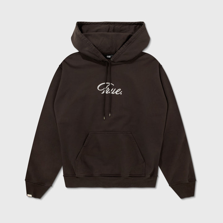 Hoodie Box Fit Curvy Logo - Café