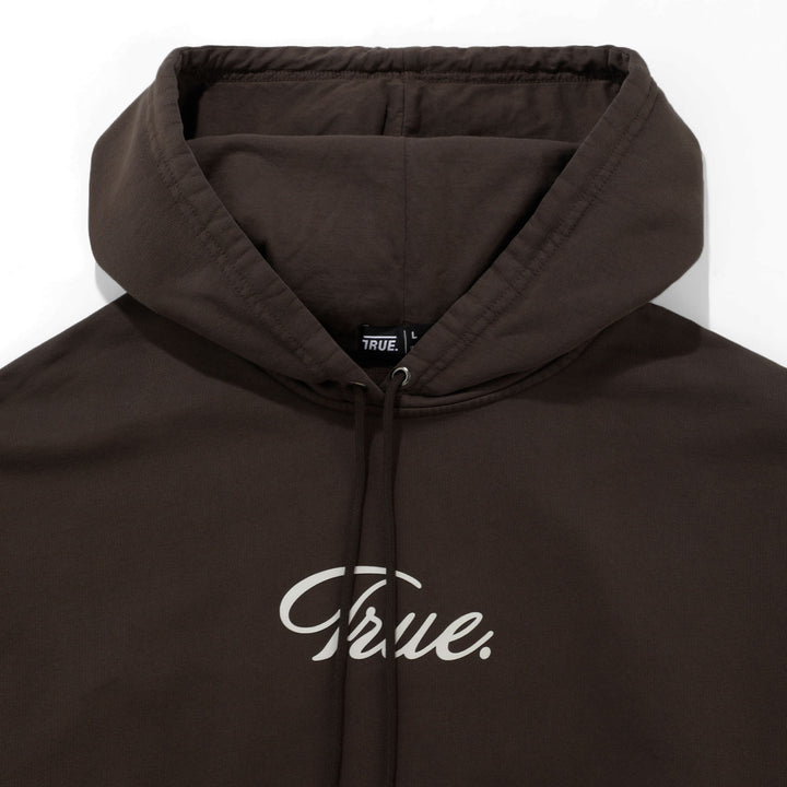 Hoodie Box Fit Curvy Logo - Café