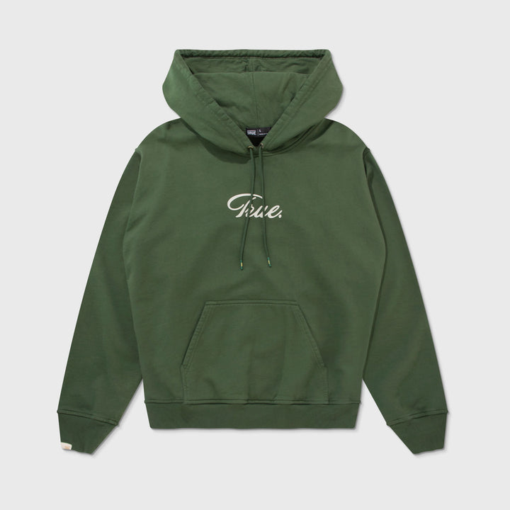 Hoodie Box Fit Curvy Logo - Verde Militar