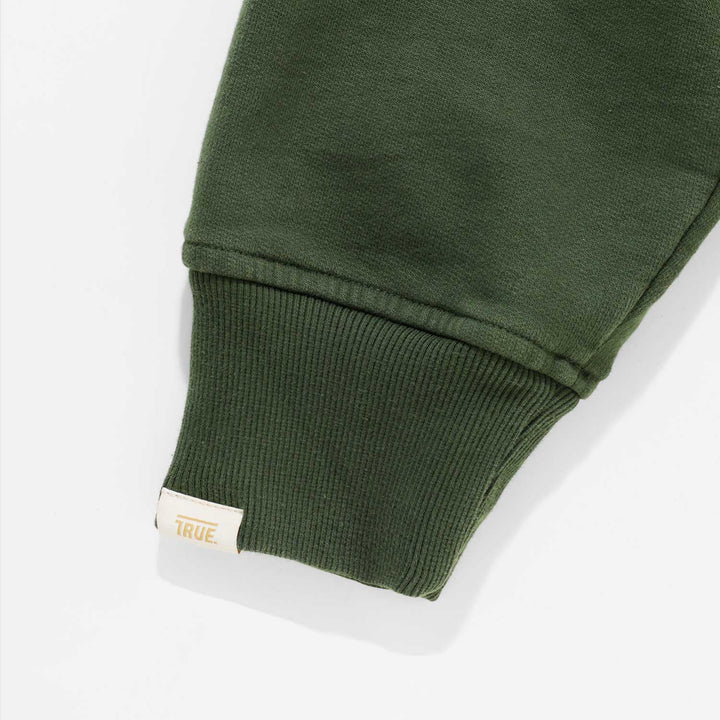 Hoodie Box Fit Curvy Logo - Verde Militar