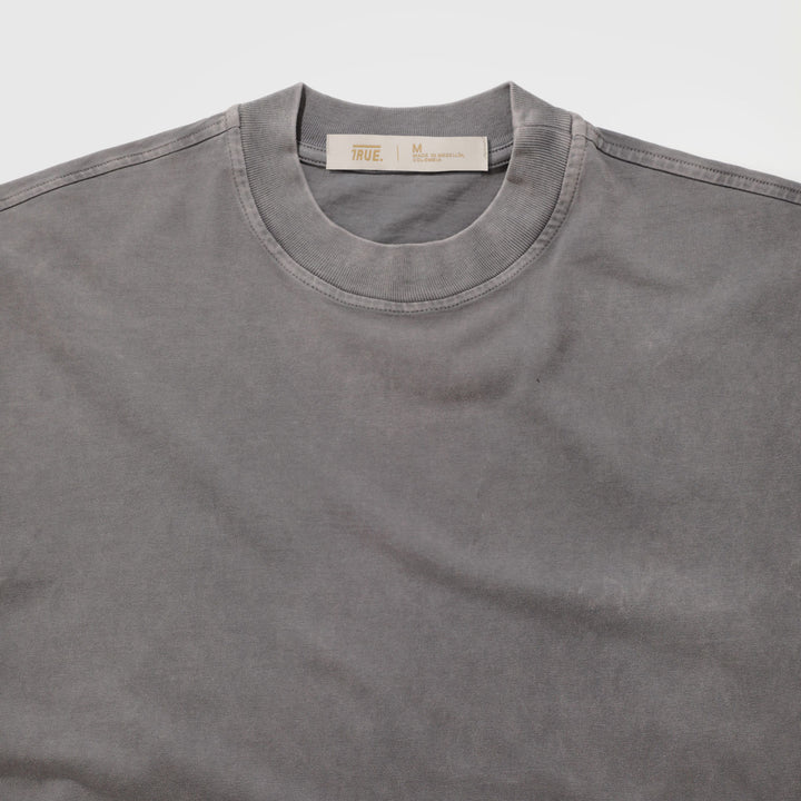 Playera Oversized Lavado - Gris Claro