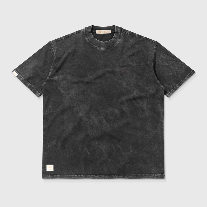 Playera Oversized Lavado Just Life - Gris Oscuro