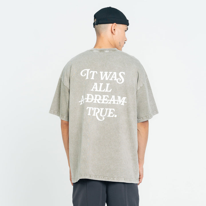 Playera Washed Oversized Dream - Gris