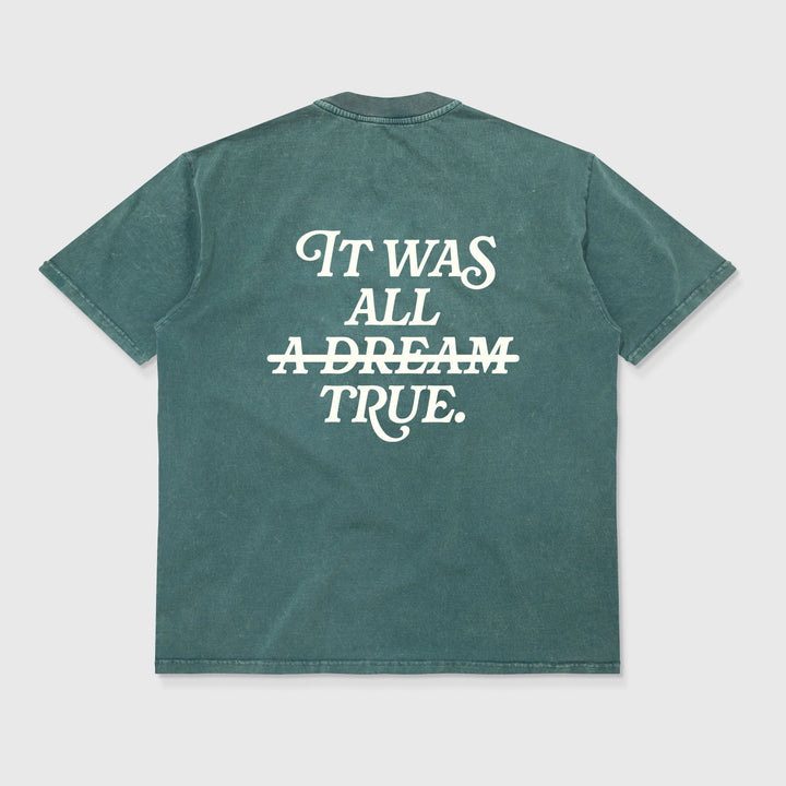 Playera Washed Oversized Dream - Verde