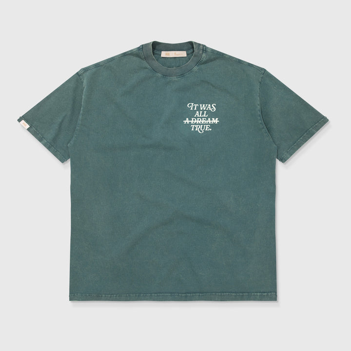 Playera Washed Oversized Dream - Verde