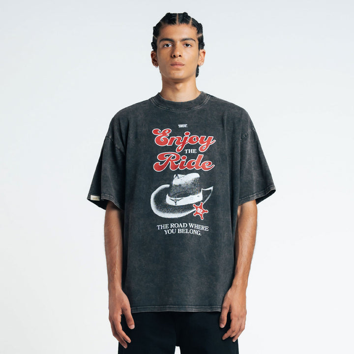 Playera Oversized Ride - Negra