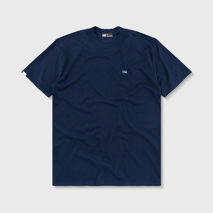 Playera Script Logo - Azul Oscuro