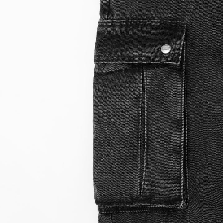 Cargo Multi-Pocket Pants - Washed Black