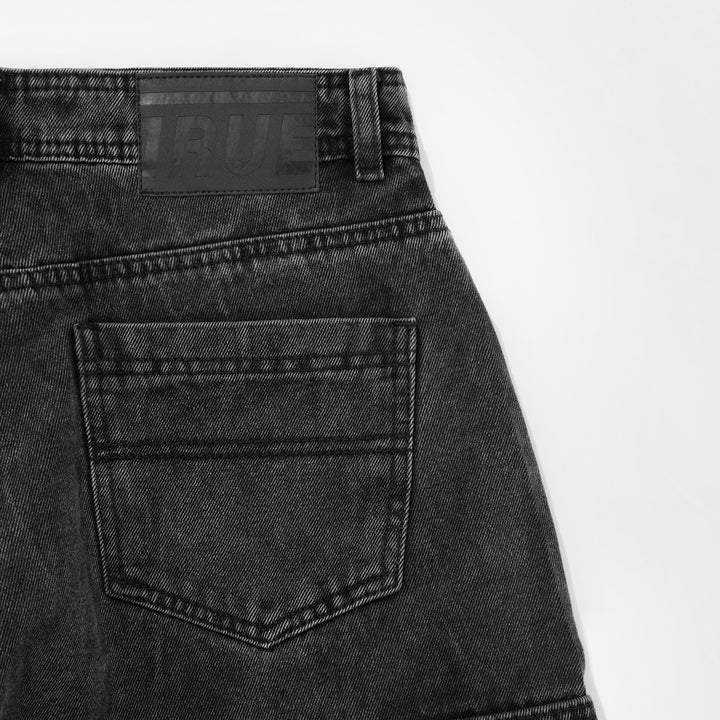 Cargo Multi-Pocket Pants - Washed Black