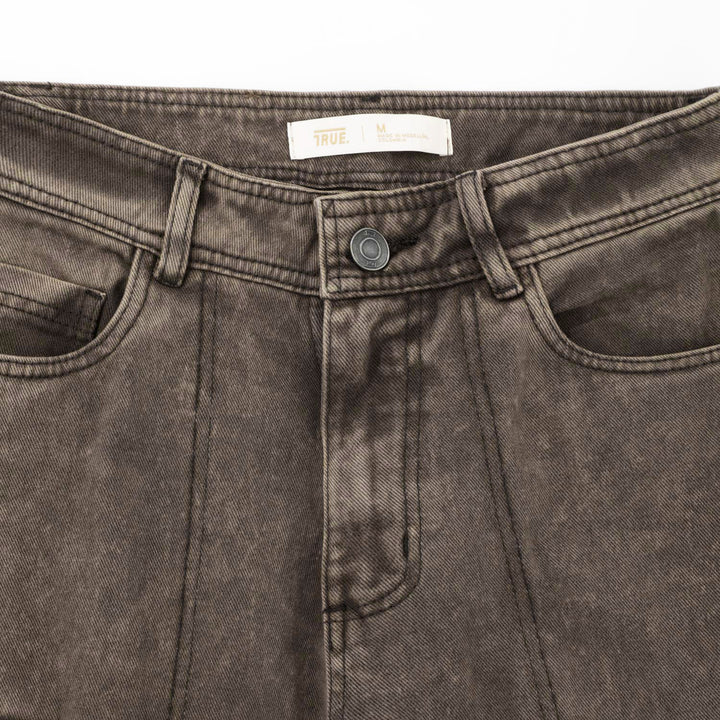 Cargo Multi-Pocket Pants - Washed Dark Brown