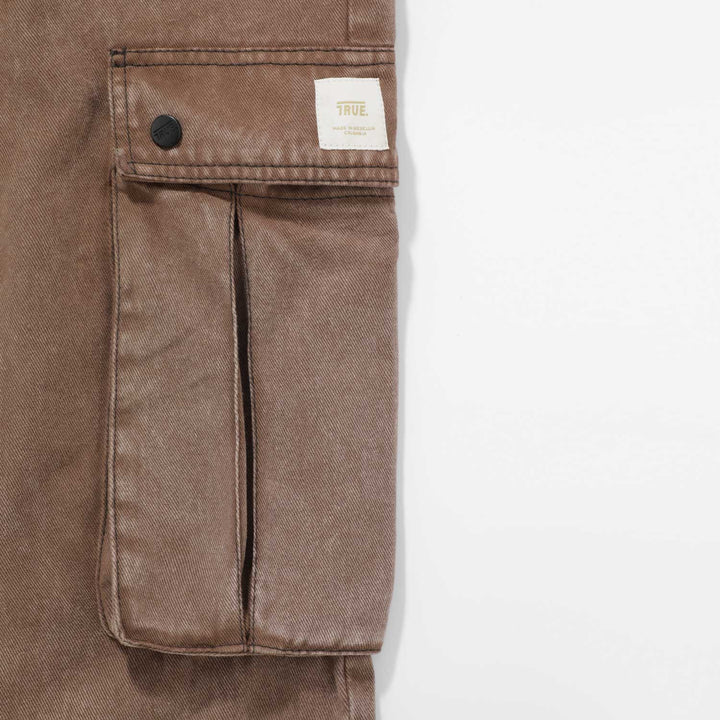 Cargo Multi-Pocket Pants - Washed Brown