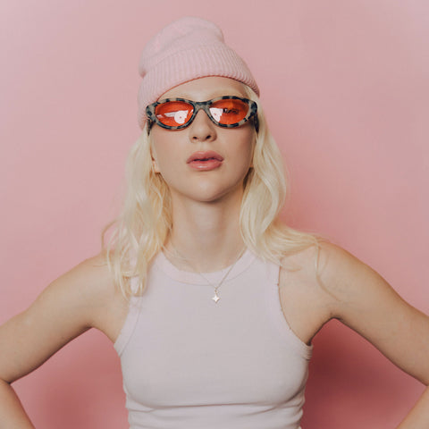 Cat-Eye Sunglasses - Black & White