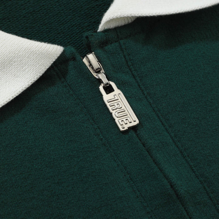 College LS Polo Sweater - Pine Green