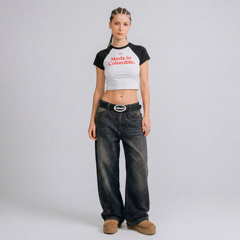 Colombia Baby Tee - Black