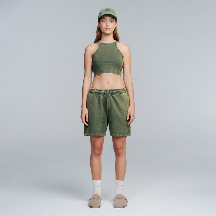 Core Washed Shorts - Military Green