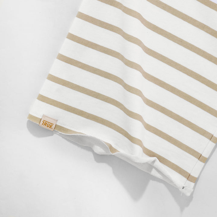 Creative Striped Wide LS T-Shirt - Sand