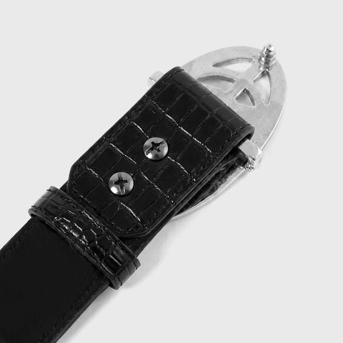 Croc Texture Belt - Black
