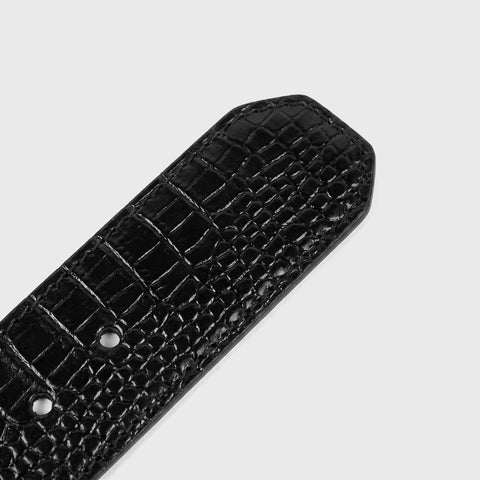 Croc Texture Belt - Black