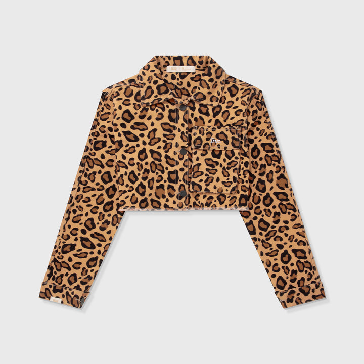 Animal Print Cropped Jacket - Cheetah