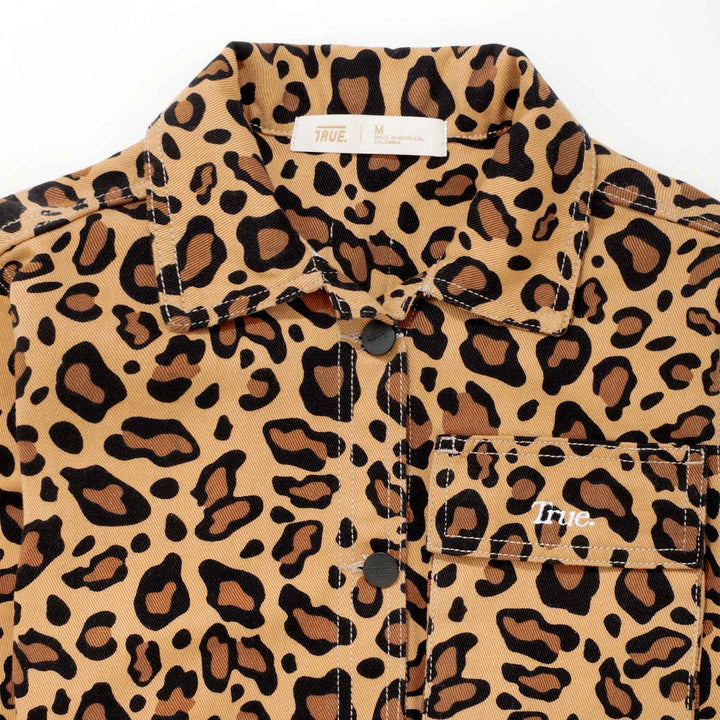 Animal Print Cropped Jacket - Cheetah