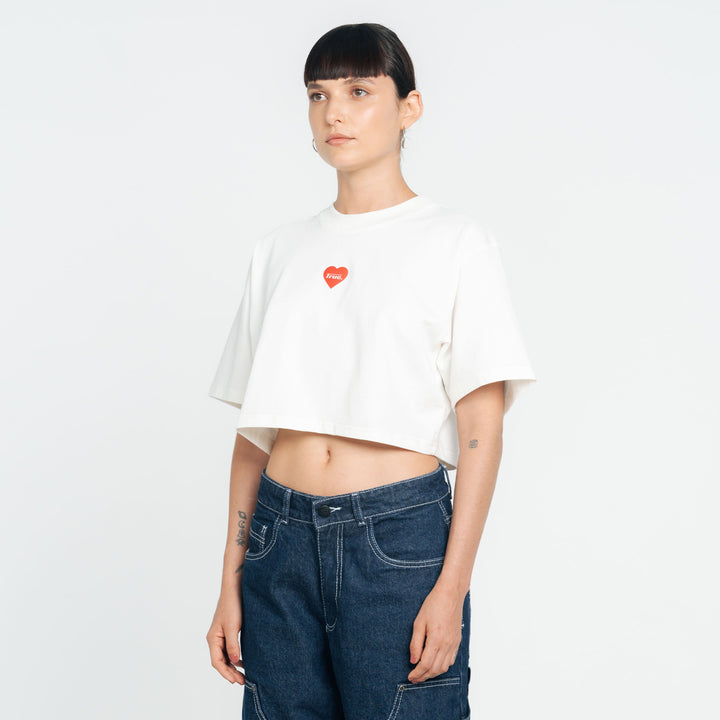 Crop top Corazón - Crema