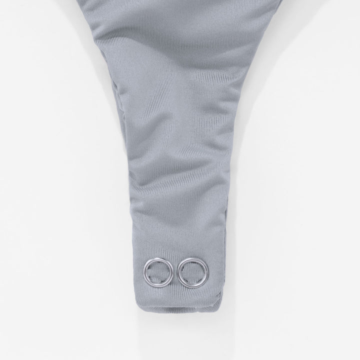 Cut-Out Back Bodysuit - Light Gray