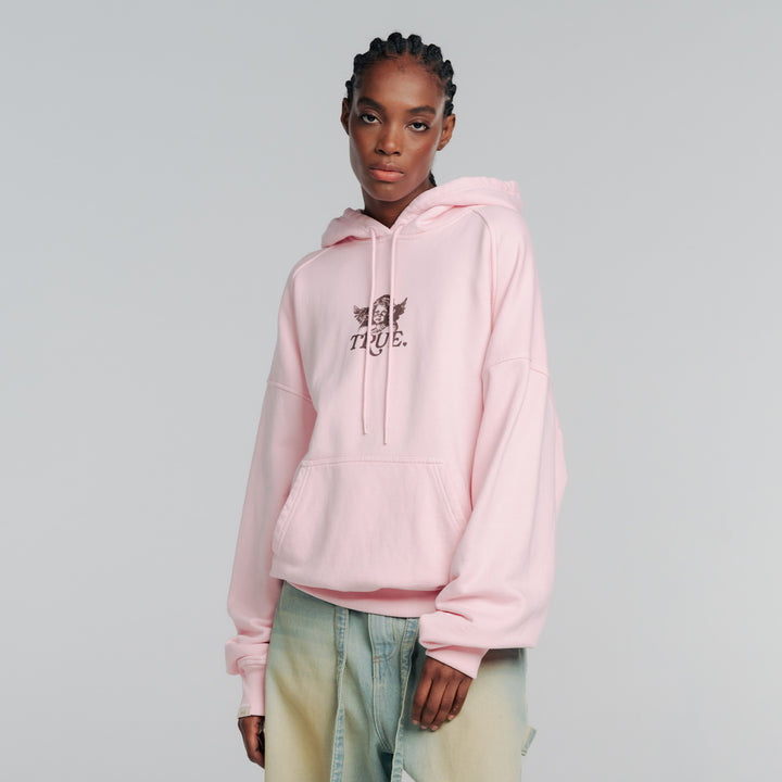 Cupid Box-Fit Hoodie - Soft Pink