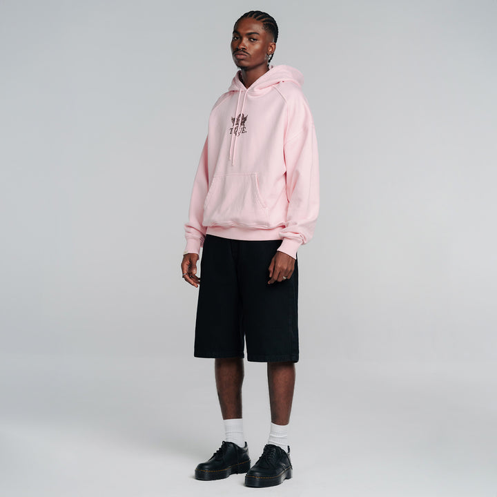 Cupid Box-Fit Hoodie - Soft Pink