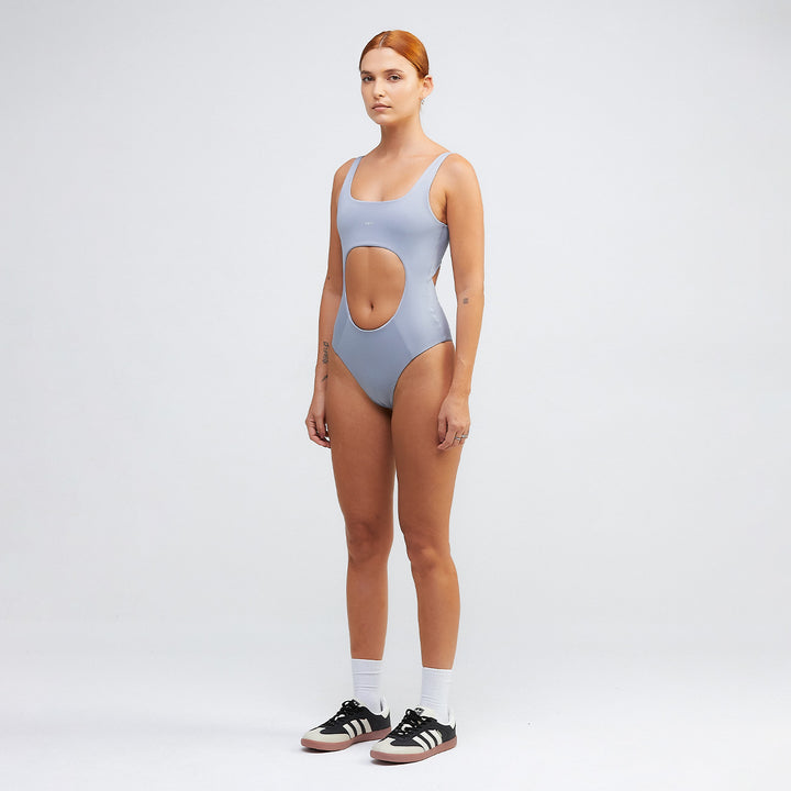 Cut-Out Bodysuit - Light Gray