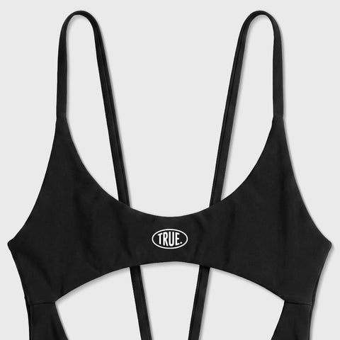 Cut-Out Low Back Bodysuit - Black