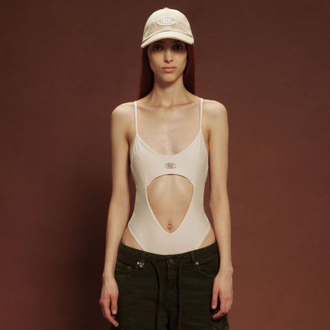 Cut-Out Low Back Bodysuit - Nude