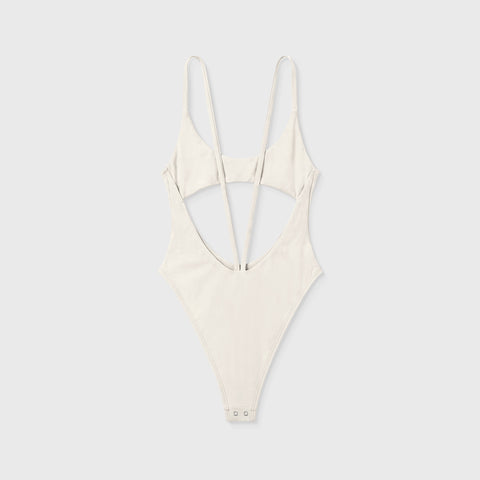 Cut-Out Low Back Bodysuit - Nude