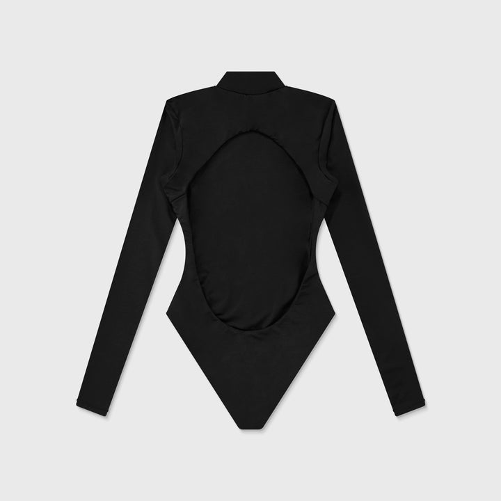 Cut-Out Back Bodysuit - Black