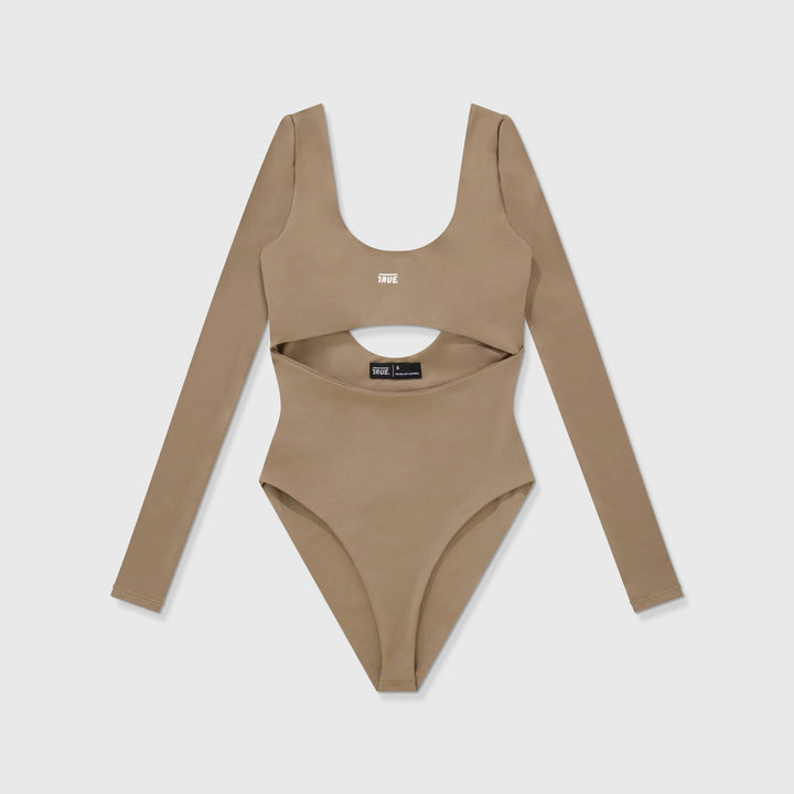 Cut-Out Bodysuit LS - Café