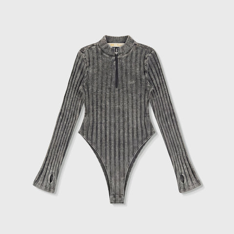 Daily Ribbed Bodysuit - Black