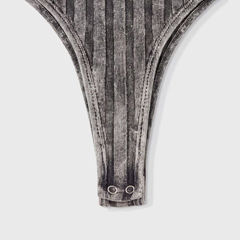 Daily Ribbed Bodysuit - Black