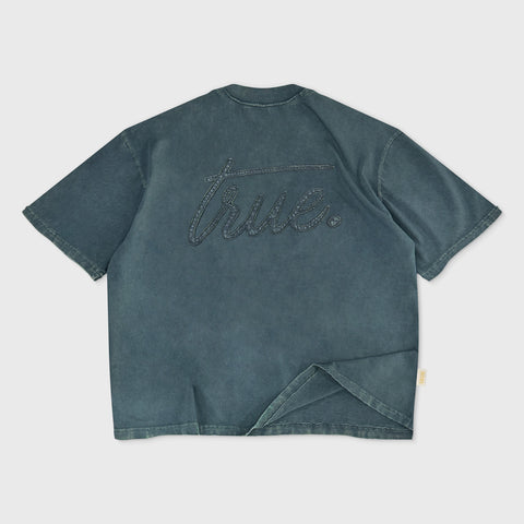 Daily Washed Boxy Tee - Deep Blue