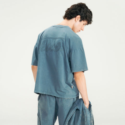 Daily Washed Boxy Tee - Deep Blue