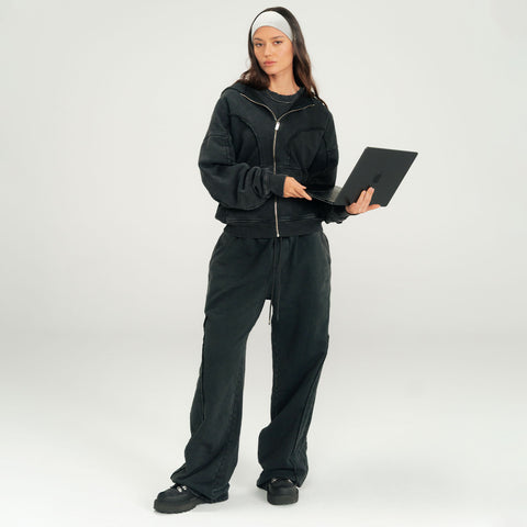 Daily Washed Hoodie - Black