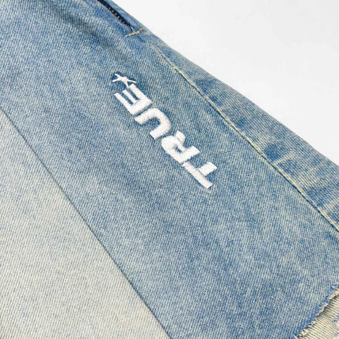 Denim Pleated Mini Skirt - Light Blue
