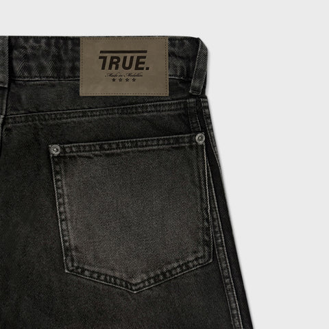Sportline Wide Leg Jeans - Washed Black